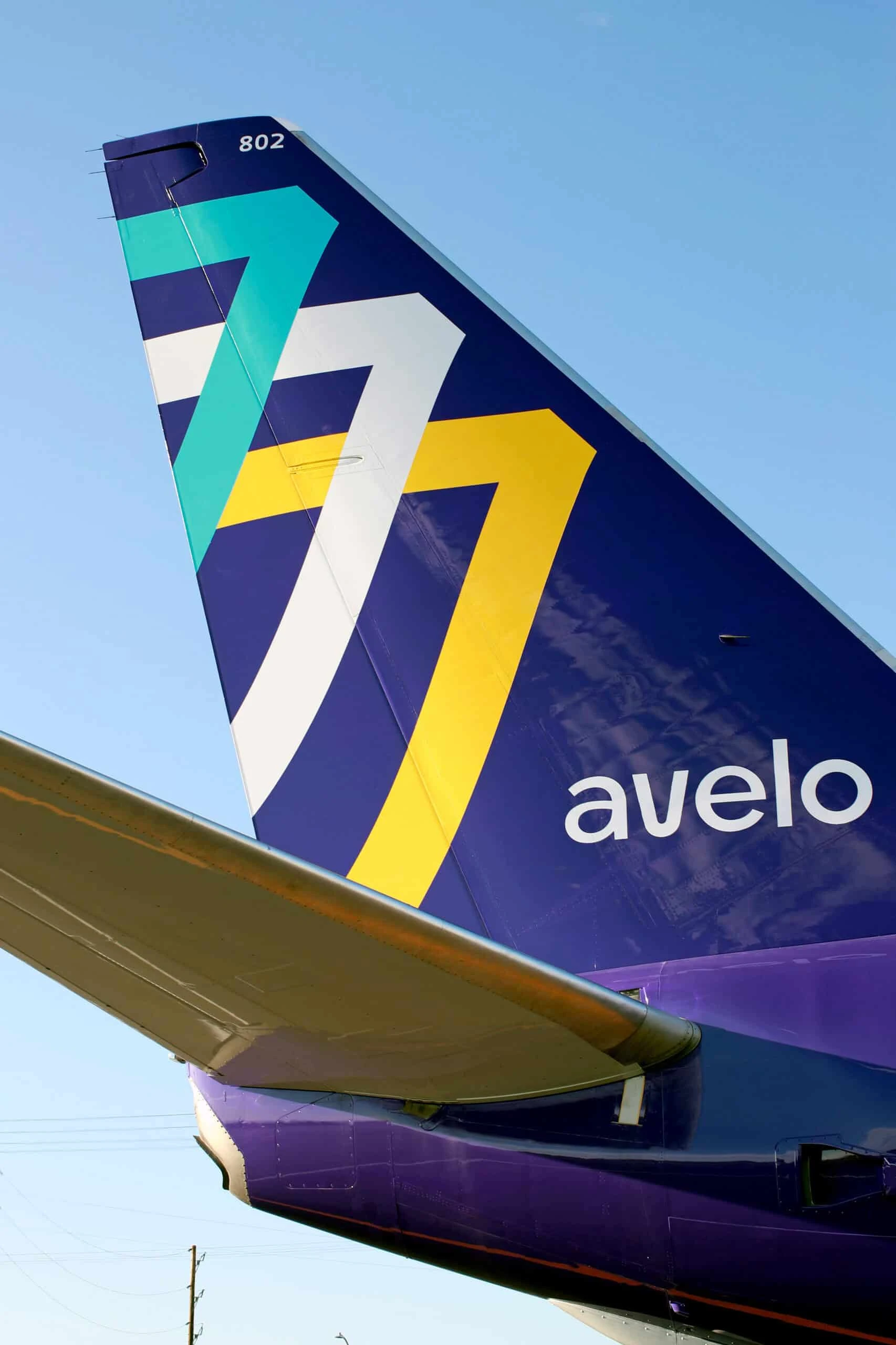 An Avelo Airlines aircraft in flight.